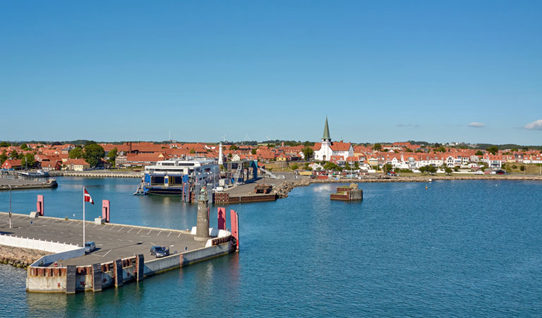 Fährhafen von Ronne (Rönne) auf der dänischen Insel Bornholm.