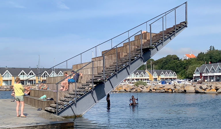 Das Hasle Hafenbad auf der dänischen Insel Bornholm.