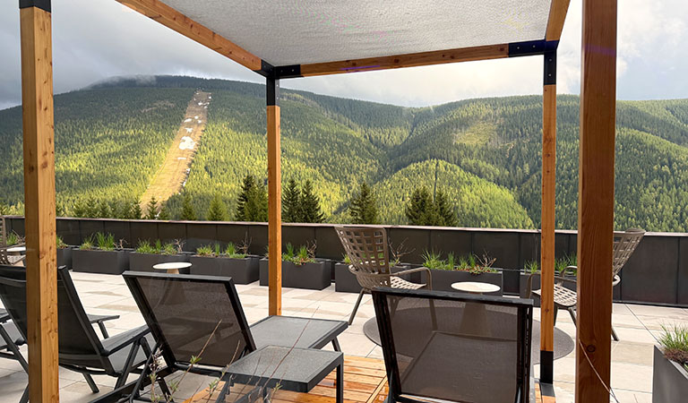 Blick in die Landschaft von Spindlermühle, eines der bekanntesten Skigebiete Tschechiens.