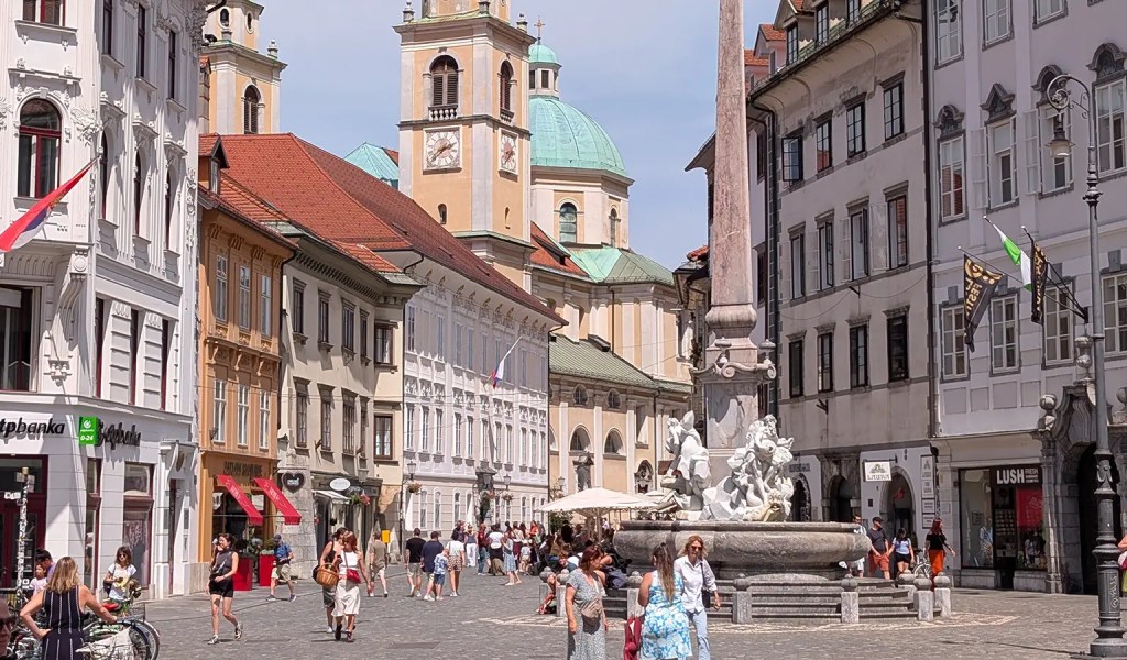 Stadtansicht von Ljubljana in Slowenien.